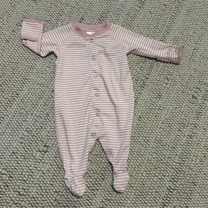 100% Pima Cotton Striped Pink Kids One Piece